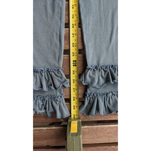 Stylish Blue Ruffle Hem Cropped Pants - Picture 8 of 11